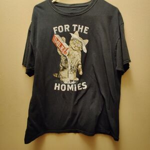 Black Graphic Cat T-Shirt